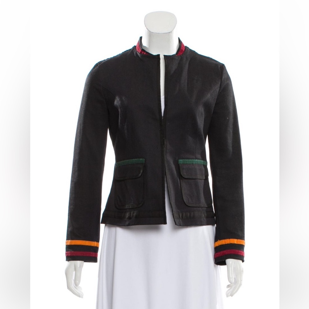 Tomas Maier Black Denim Jacket with Colorful Accents